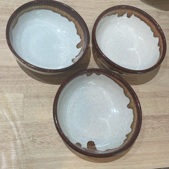 Vintage set of 6 mid century pfaltzgraph country time drip glaze small bowls - Picture 5 of 7